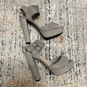 Gray Block Heels